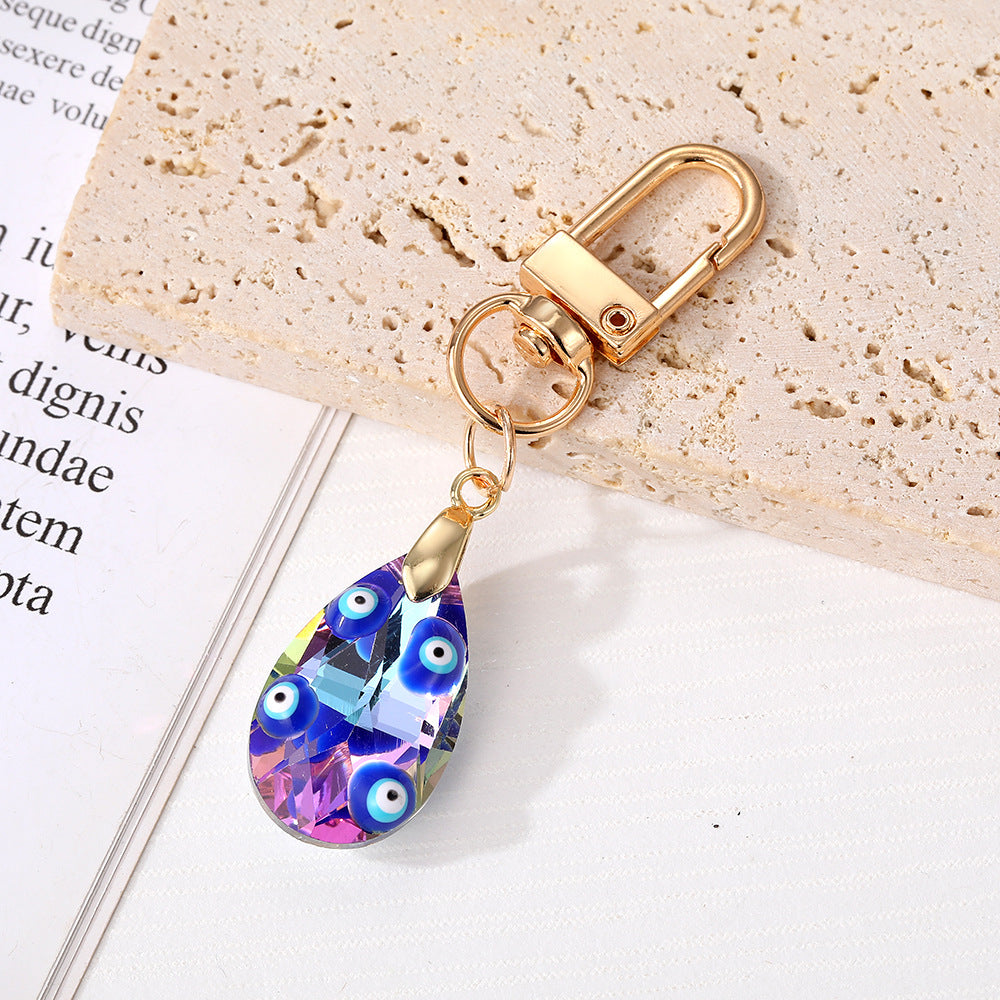 Wholesale 5pcs/pack Glass Drip Oil Love Shell Demon Eye Dazzling Blue Crystal